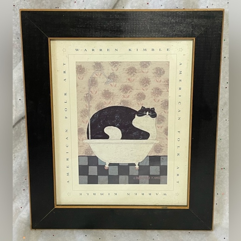 Cat in tub wall art